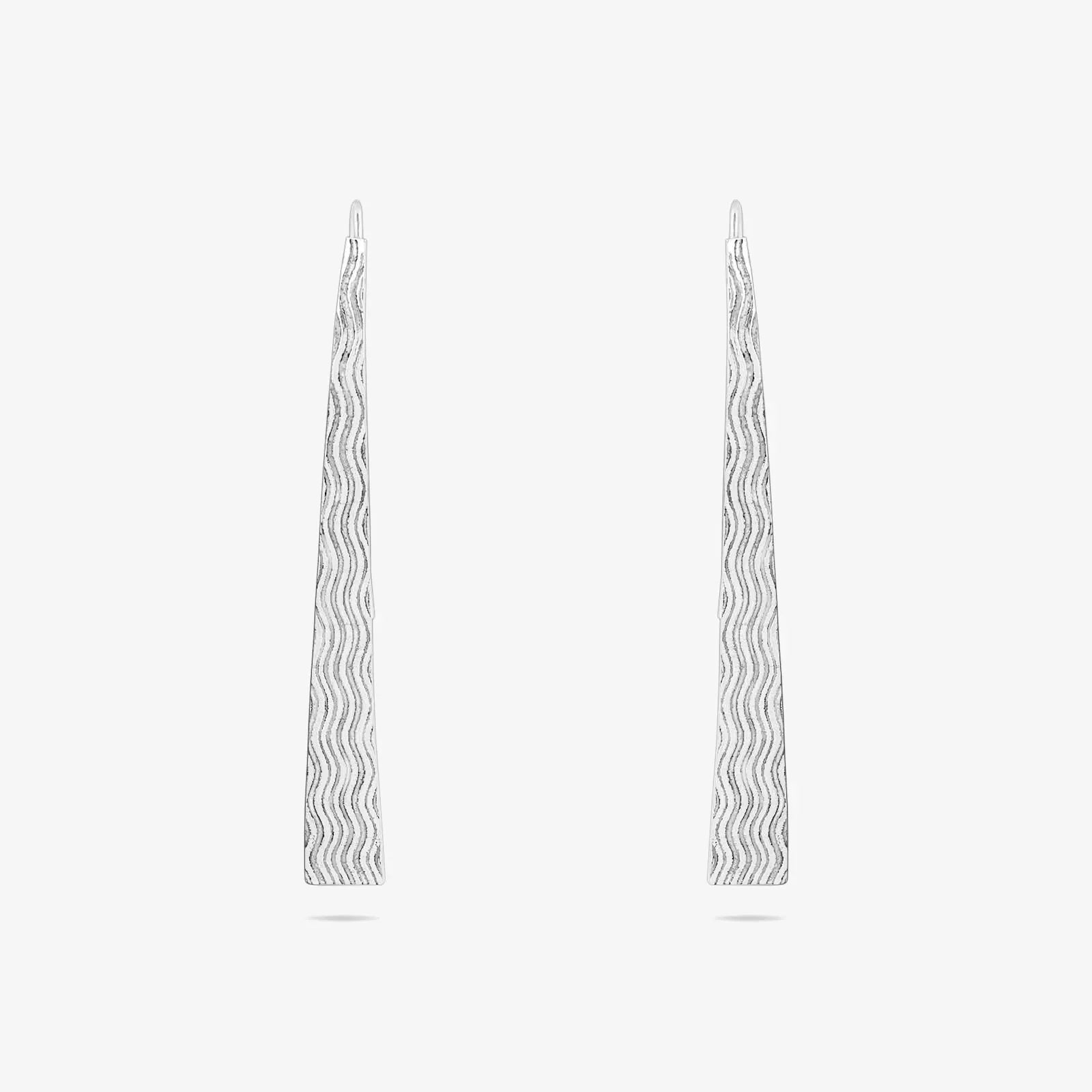 Oxidized Silver Long Bar Dangle Earrings for Women