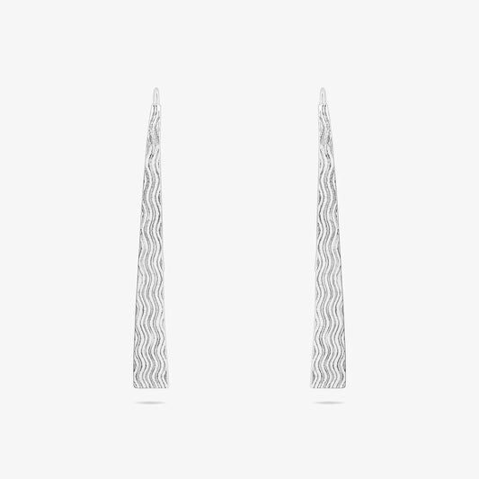 Oxidized Silver Long Bar Dangle Earrings for Women