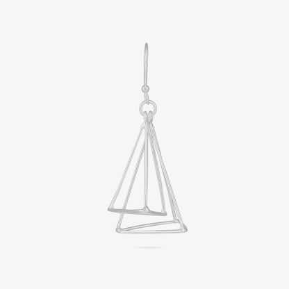 Triangular Tone Silver Dangle Earrings