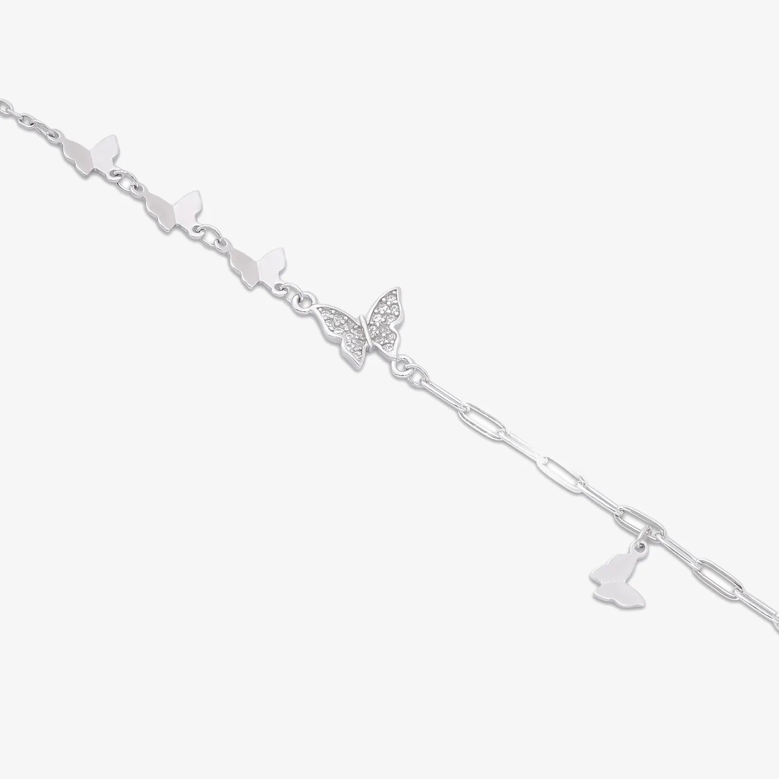 CZ Butterfly Silver Bracelet