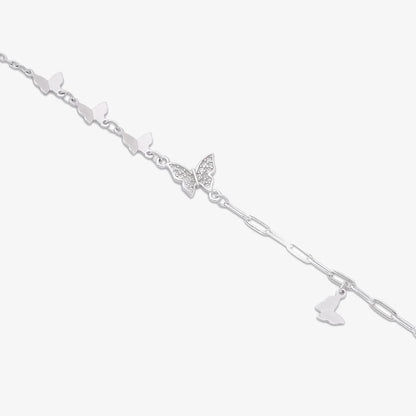 CZ Butterfly Silver Bracelet