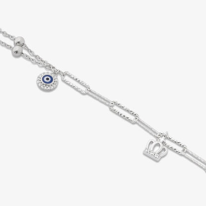Evil Eye Queen Silver Chain Bracelet