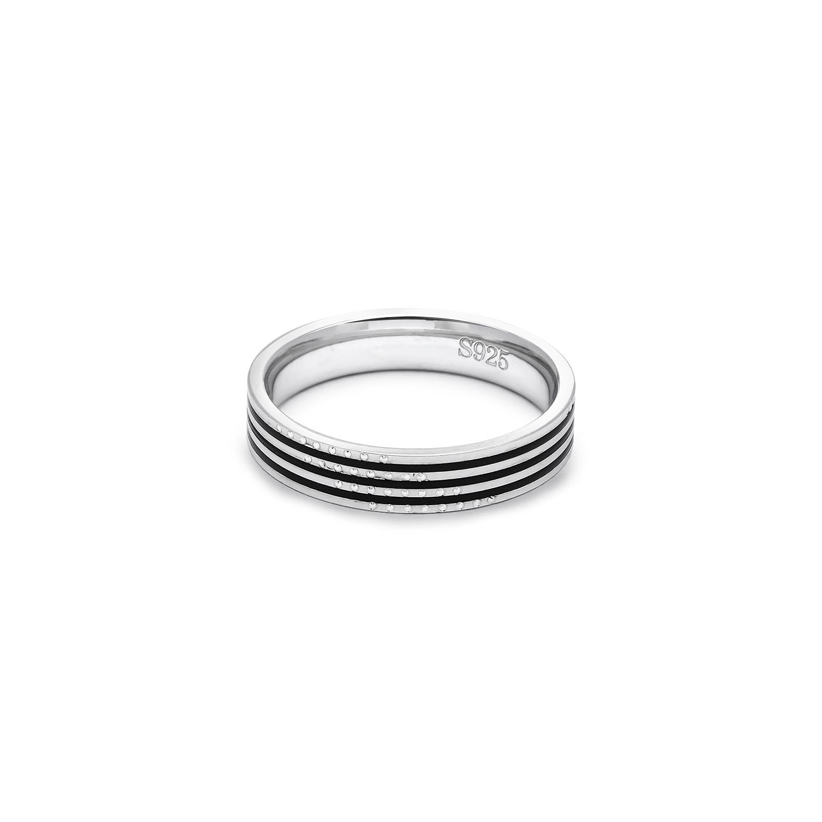 925 Sterling Silver Black Spinner Ring
