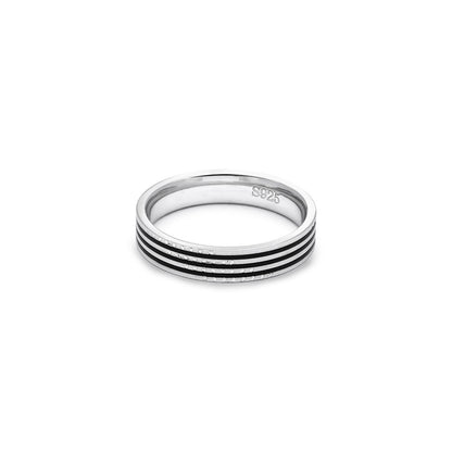 925 Sterling Silver Black Spinner Ring
