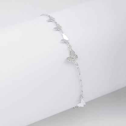 CZ Butterfly Silver Bracelet
