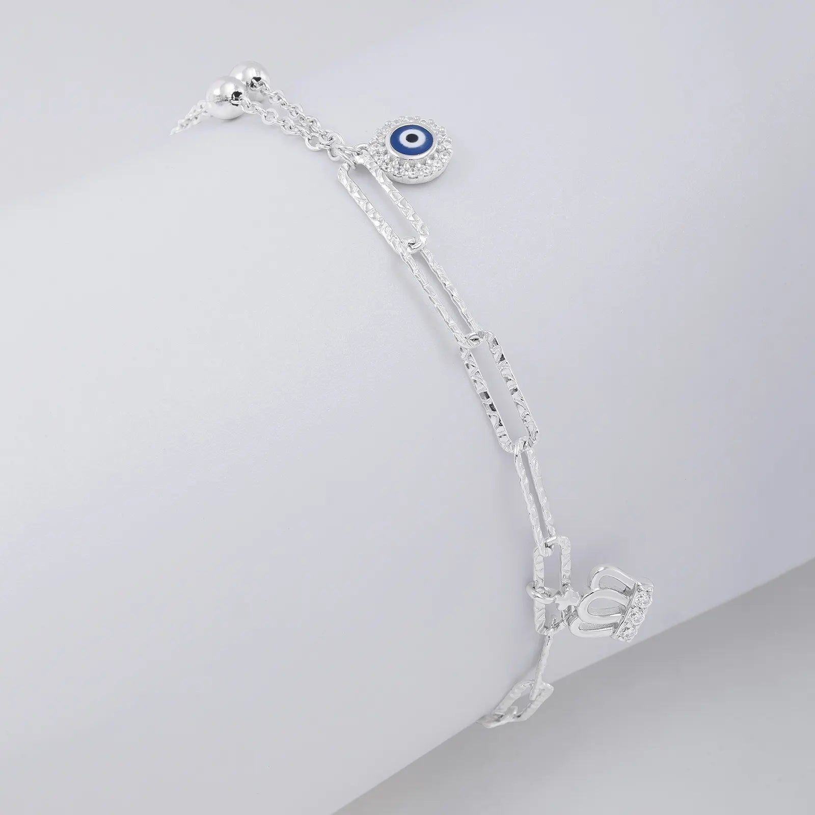 Evil Eye Queen Silver Chain Bracelet