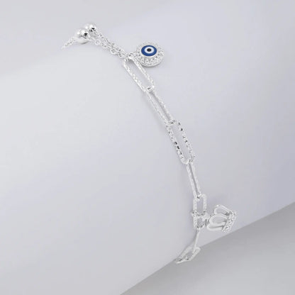 Evil Eye Queen Silver Chain Bracelet