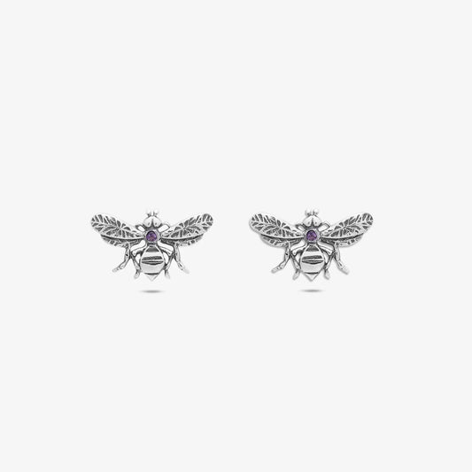 Bee Silver Stud Earrings