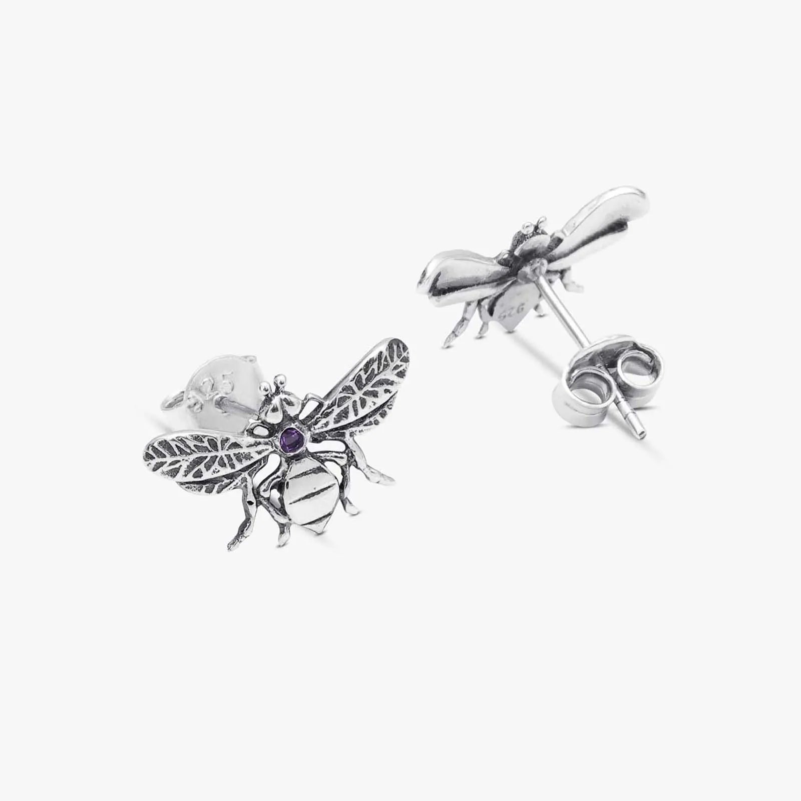 Bee Silver Stud Earrings