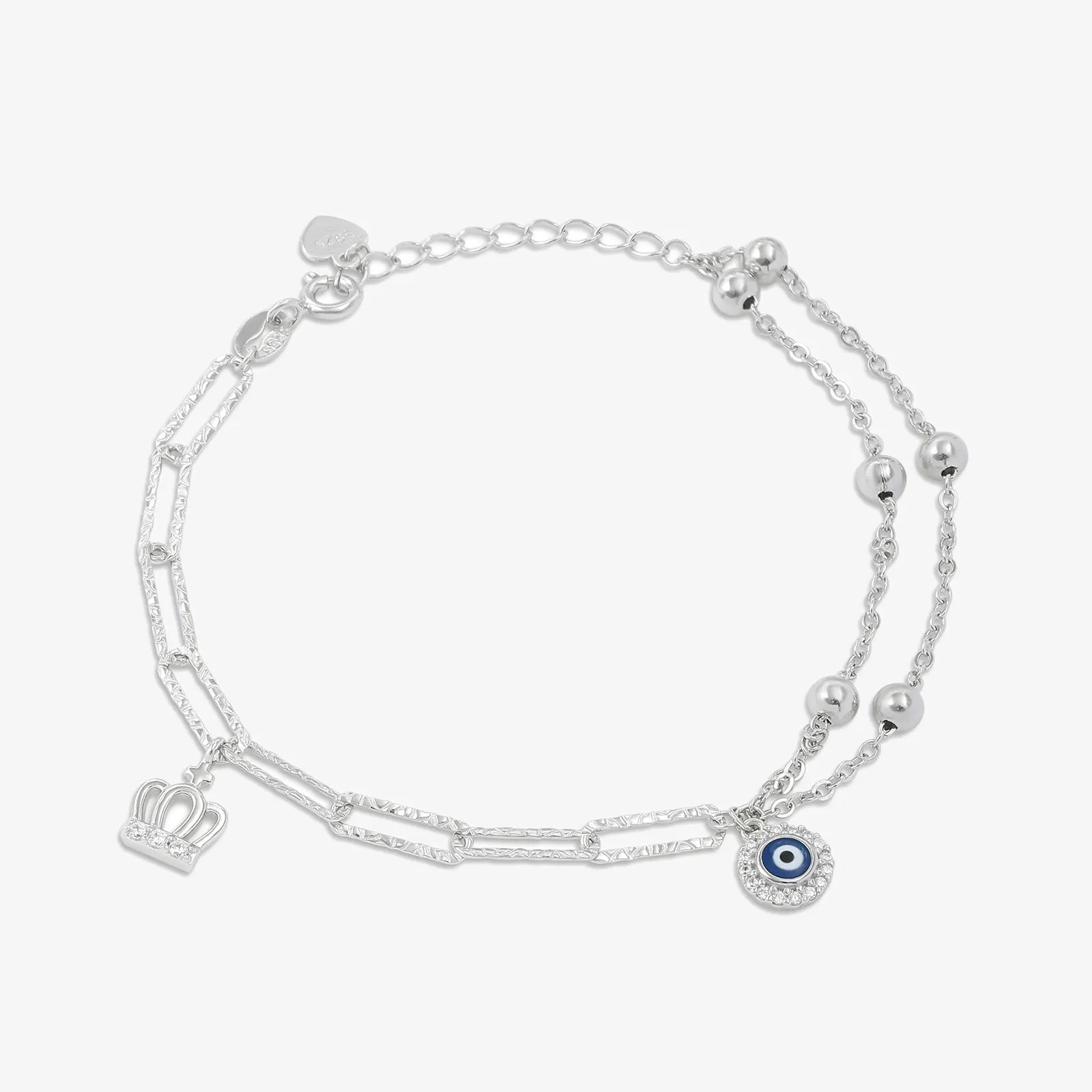 Evil Eye Queen Silver Chain Bracelet