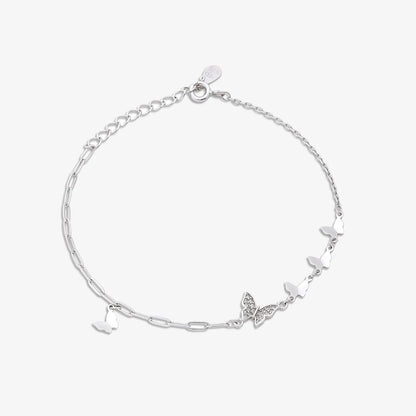 CZ Butterfly Silver Bracelet