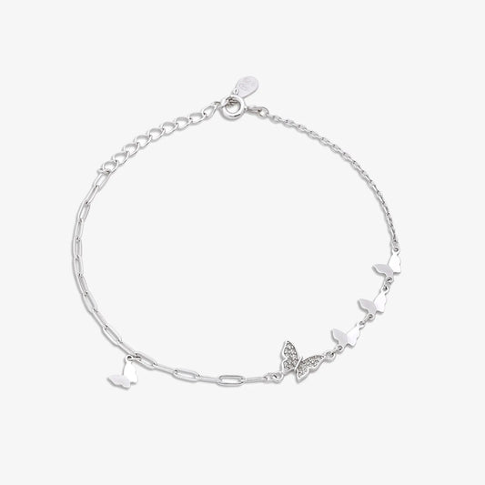 CZ Butterfly Silver Bracelet