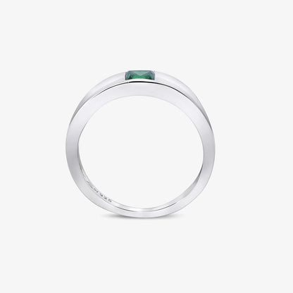 Silver Green Stone Finger Ring