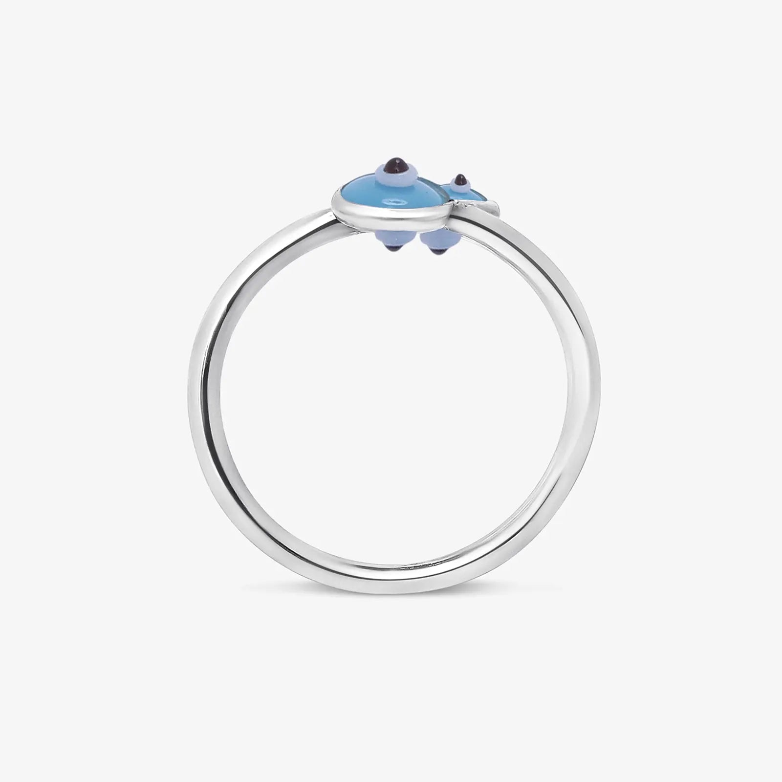Pure Silver Ring - Empowered With Blue Evil Eye