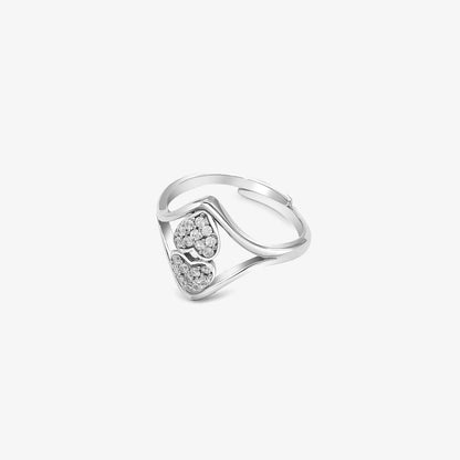 Classic Double Heart Silver Ring - Tweov Jewels