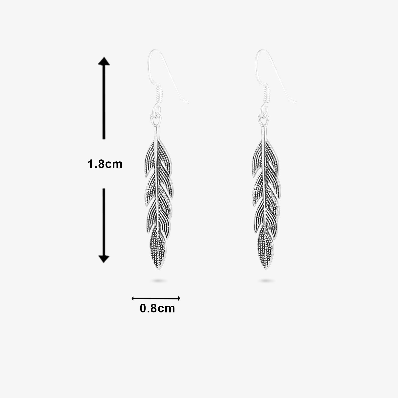 Pure Silver Earrings - Oxidized Leaf Model - Tweov Jewels
