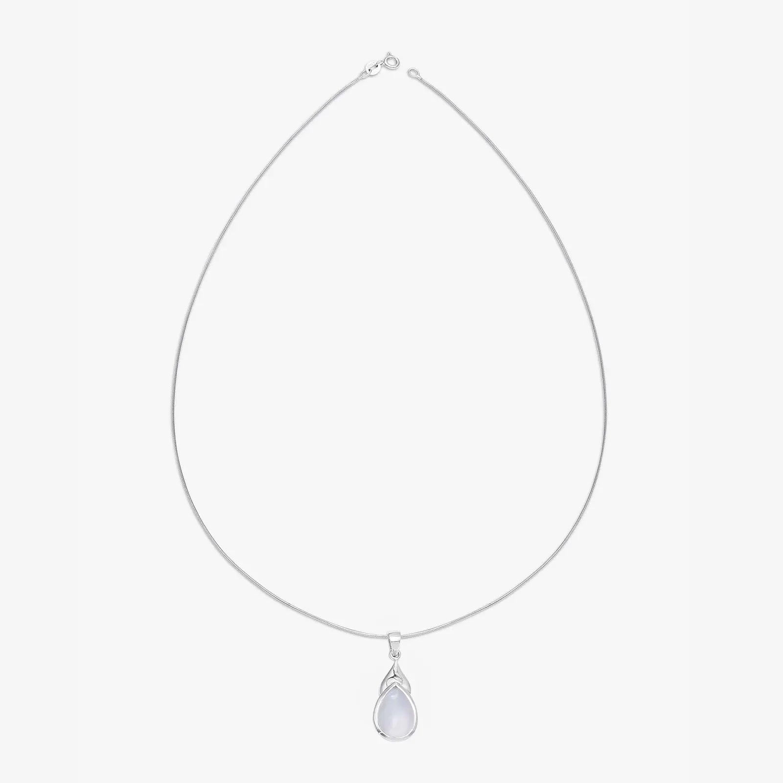 White Drop Leaf Silver Pendant & Earring Set