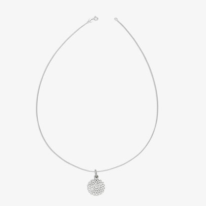 Floral Mandala Design Silver Pendant