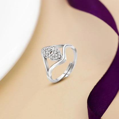 Classic Double Heart Silver Ring - Tweov Jewels