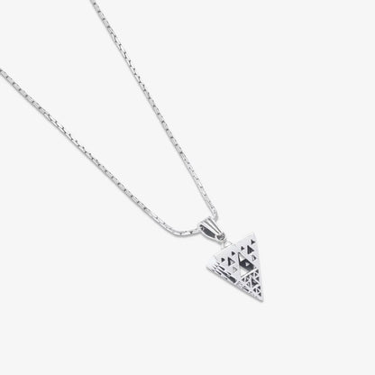 Pyramid Design Triangle Silver Pendant