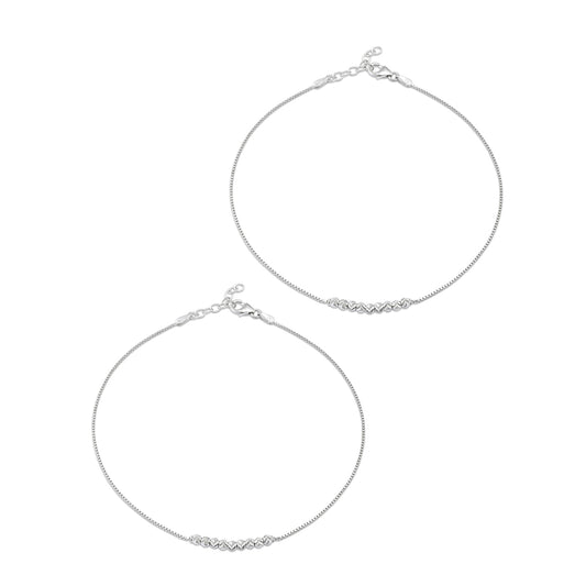 Trendy Silver Beads Chain Anklet - Tweov Jewels