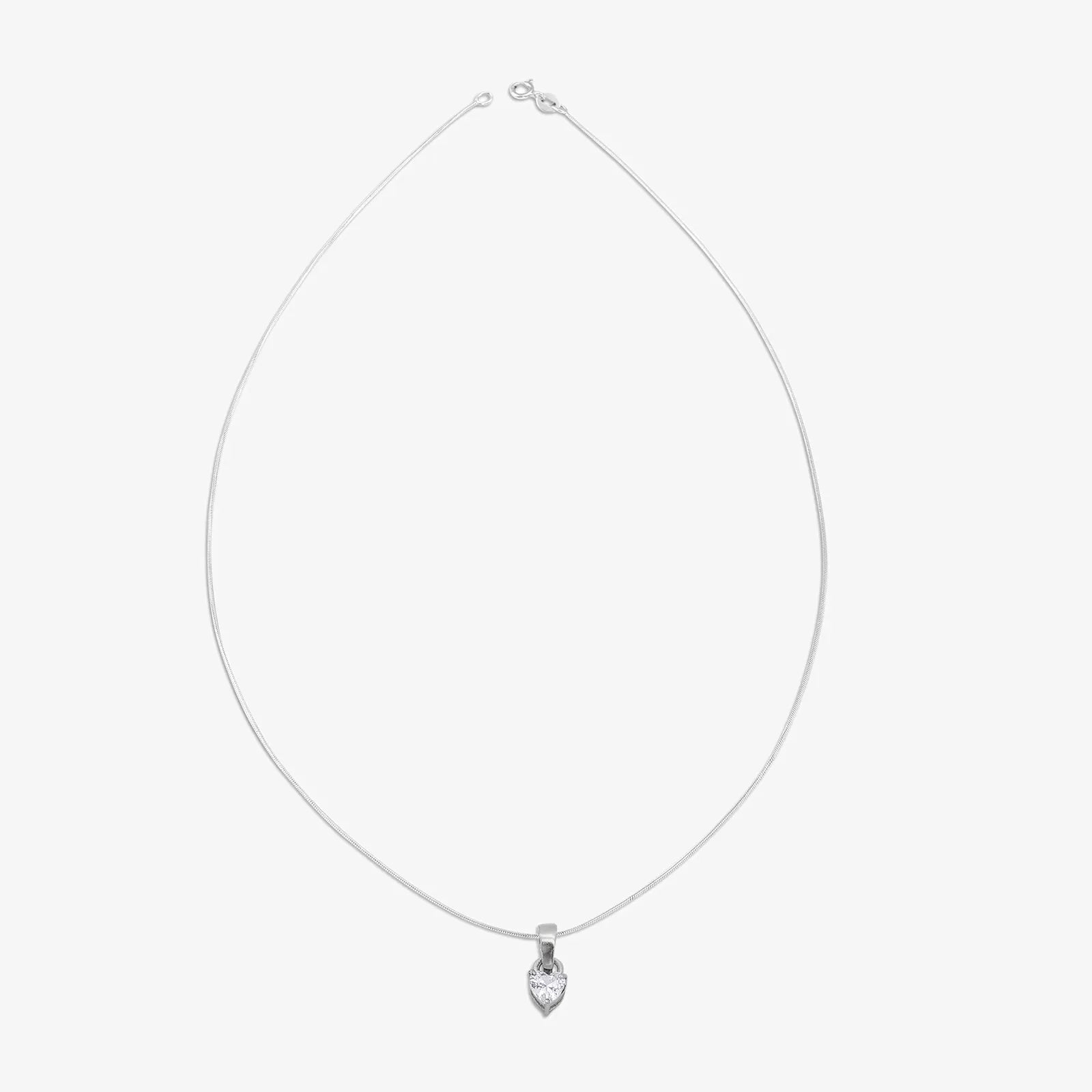 Solitaire Heart Pendant Chain for Women