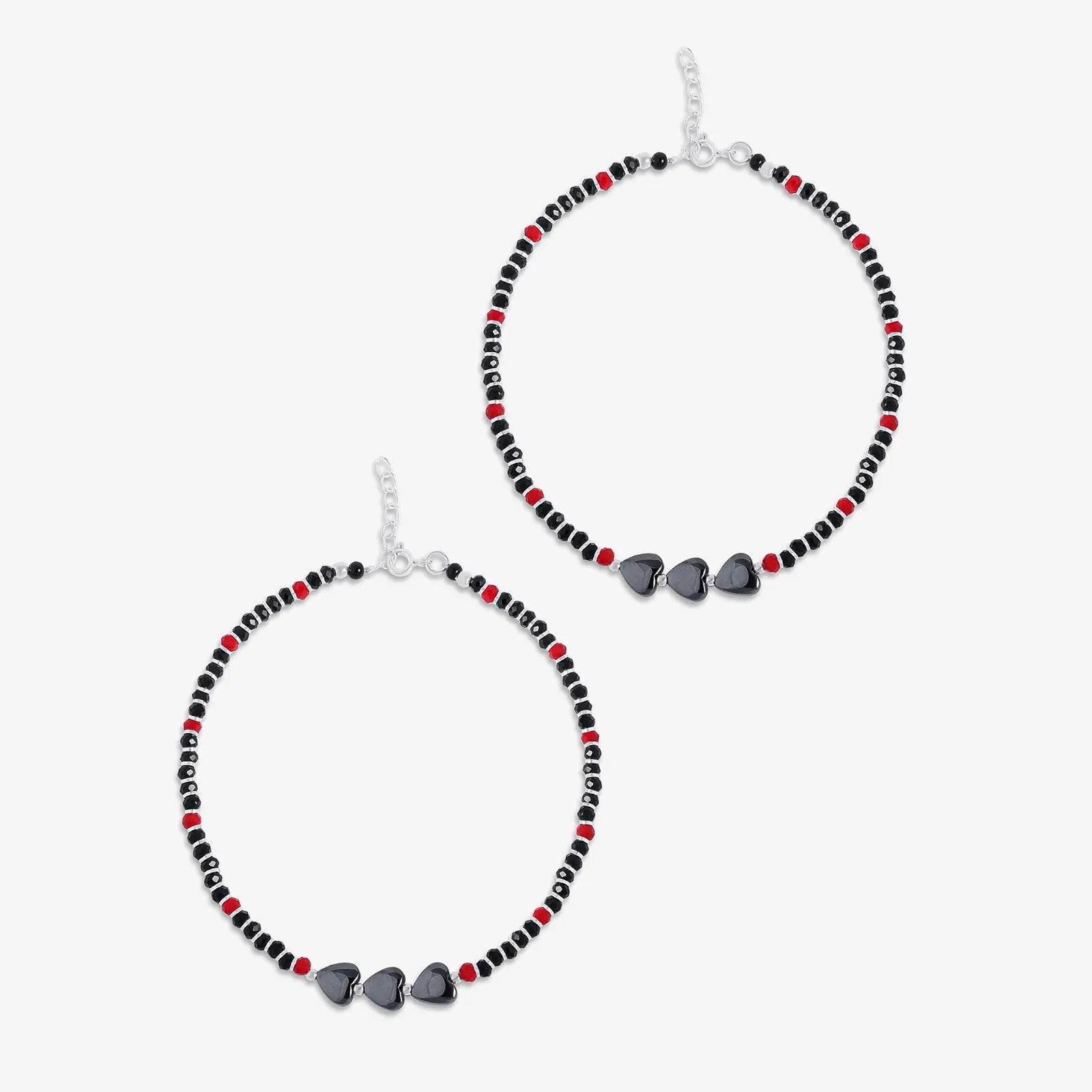 Triple Heart Silver Anklet