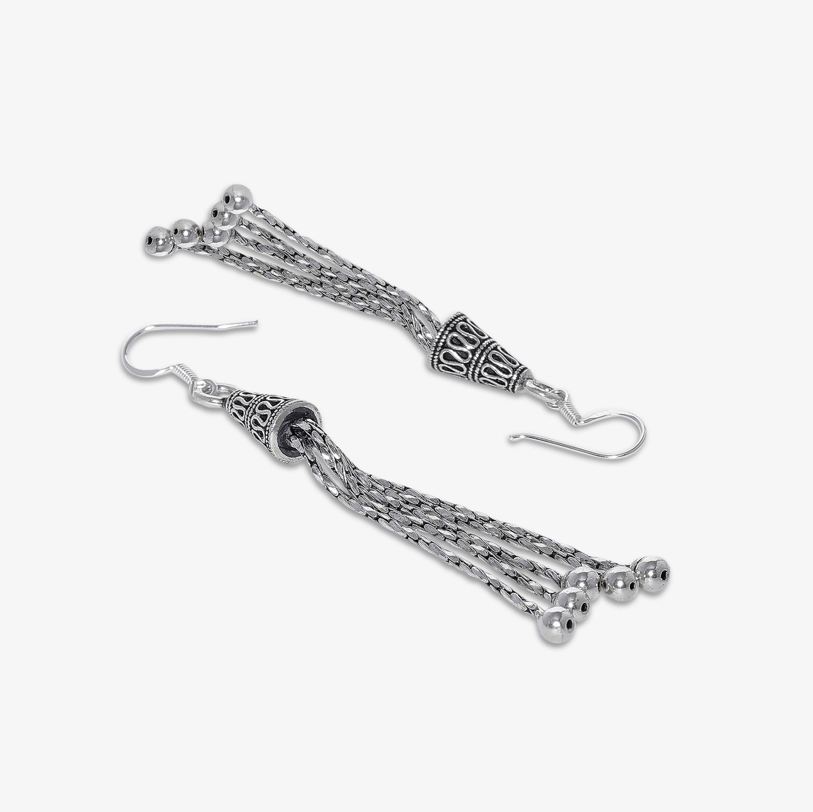 Dangling Tassel Earrings for Women – 925 Sterling Silver Oxidised