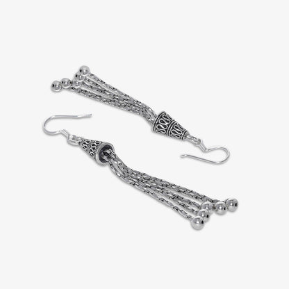 Dangling Tassel Earrings for Women – 925 Sterling Silver Oxidised