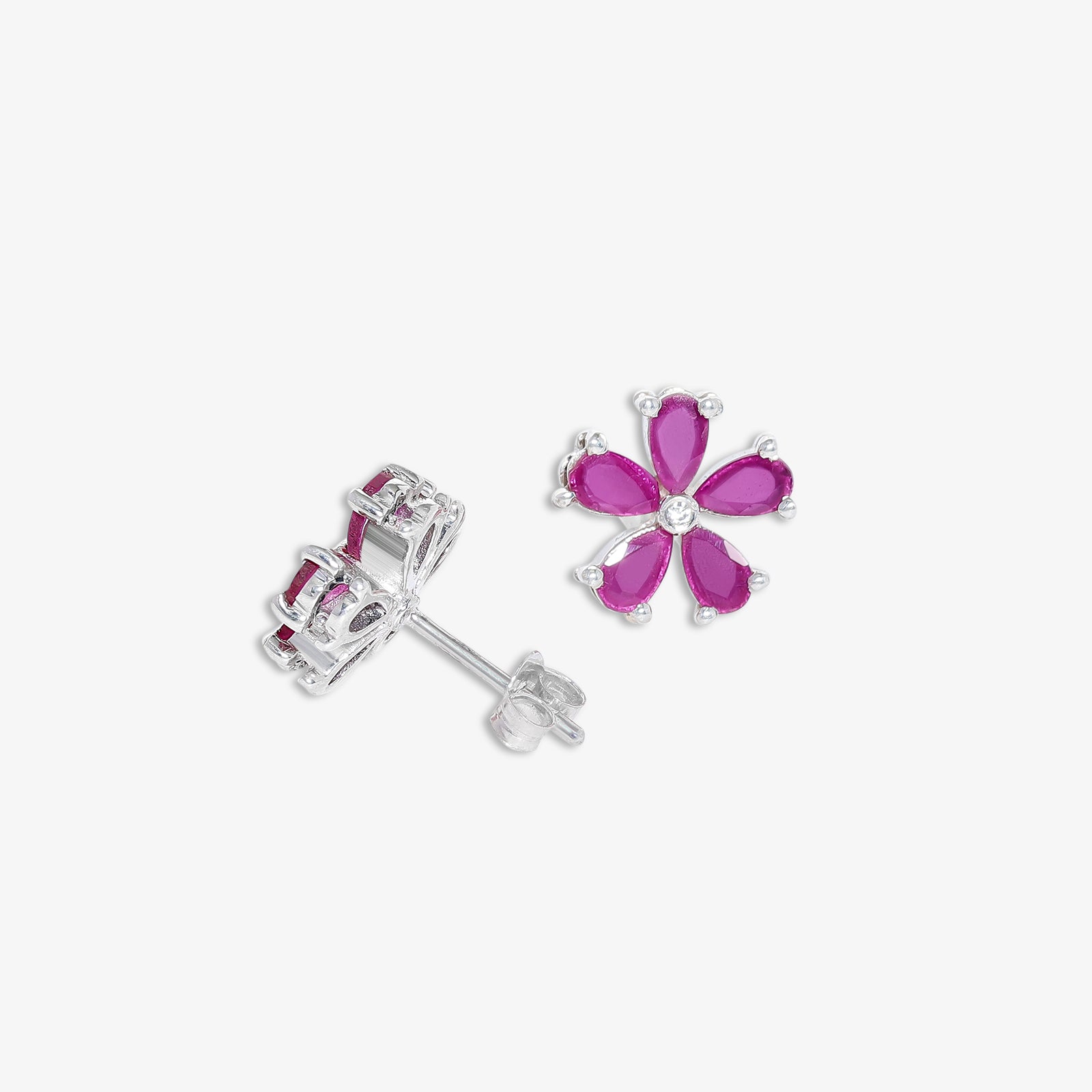 Amethyst Earrings For Women-  925 Sterling Silver Rhodium Plated