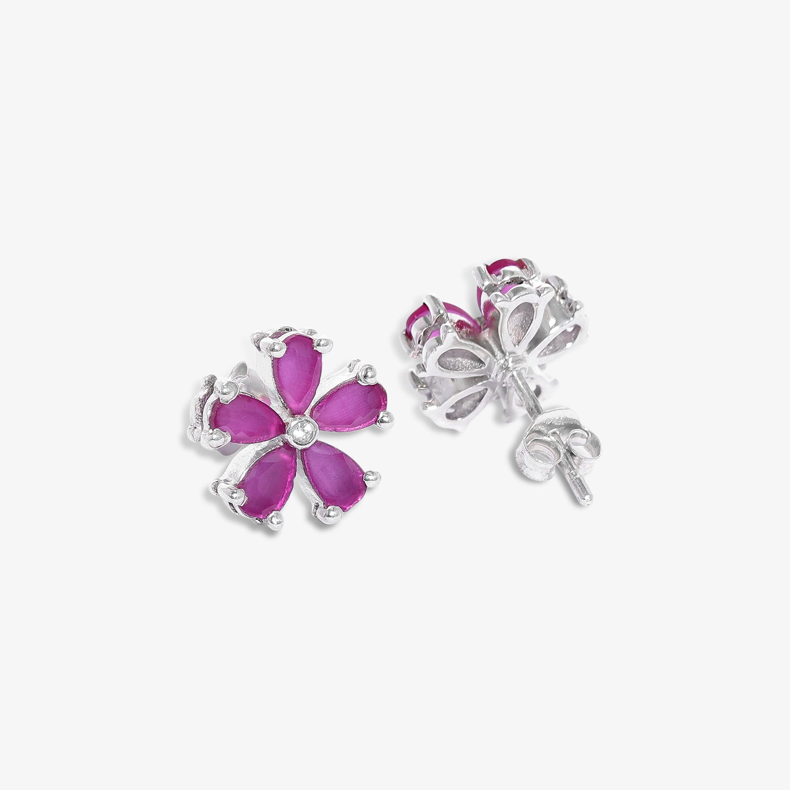 Amethyst Earrings For Women-  925 Sterling Silver Rhodium Plated