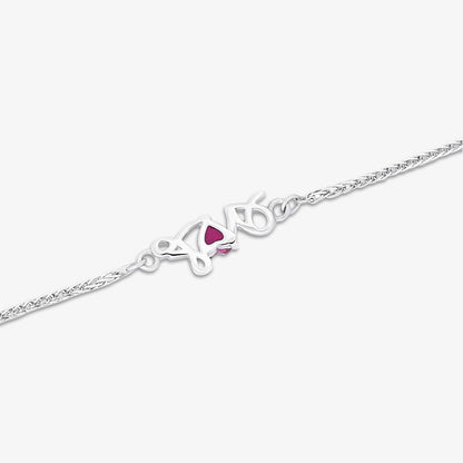 Love With Romantic Red Heart 925 Sterling Silver Bracelet