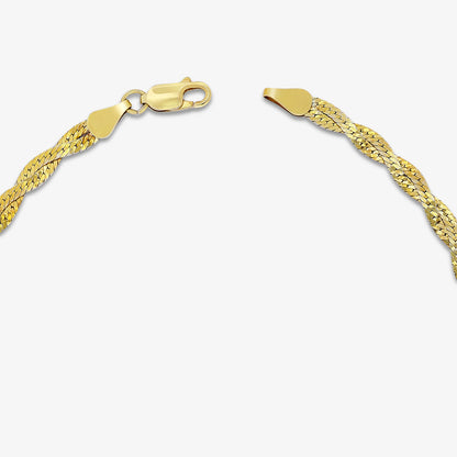 Pure Sterling Silver Gold Plated Snake Chain Anklet
