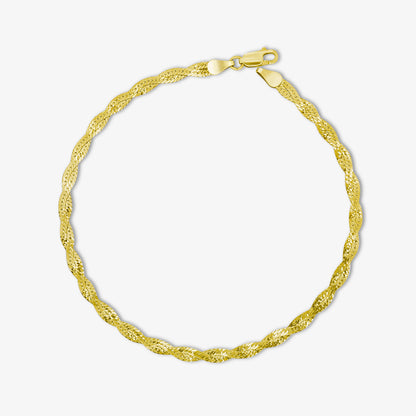 Pure Sterling Silver Gold Plated Snake Chain Anklet