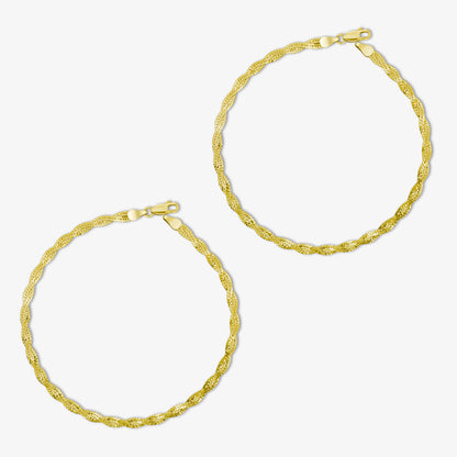 Pure Sterling Silver Gold Plated Snake Chain Anklet
