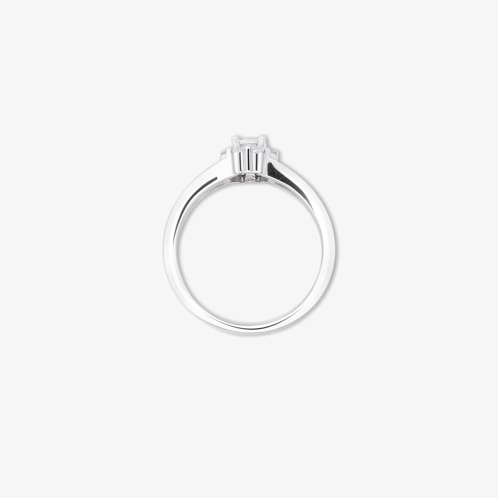 Floral Cubic Zirconia Studded Silver Ring - Tweov Jewels
