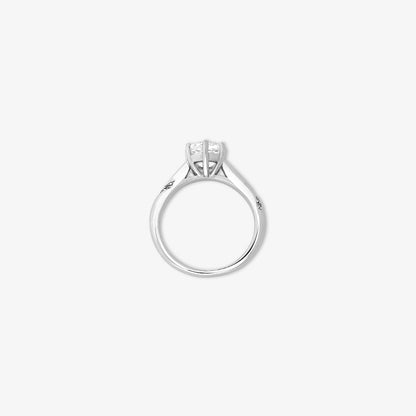 Solitaire Cubic Zirconia Ring For Women – 925 Sterling Silver Rhodium Plated