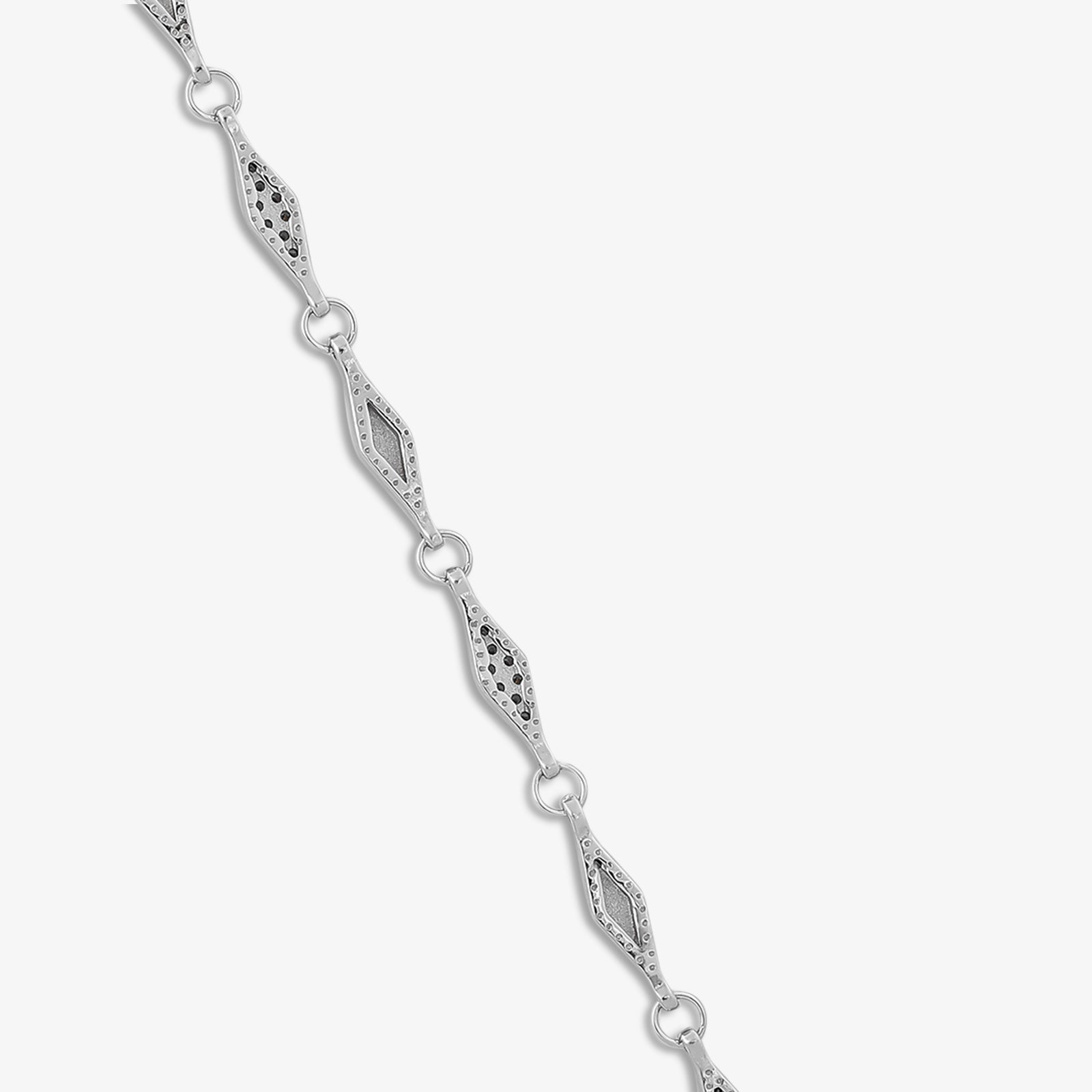 Geometric CZ Bracelet for Women – 925 Sterling Silver Rhodium Plated