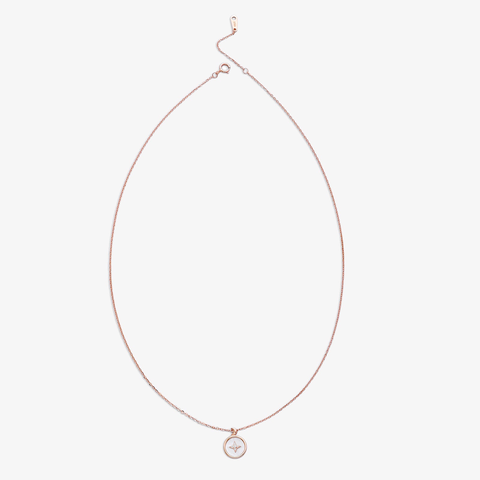 Star Pendant Necklace for Women – 925 Sterling Silver Rose Gold Plated