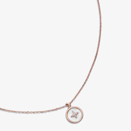 Star Pendant Necklace for Women – 925 Sterling Silver Rose Gold Plated