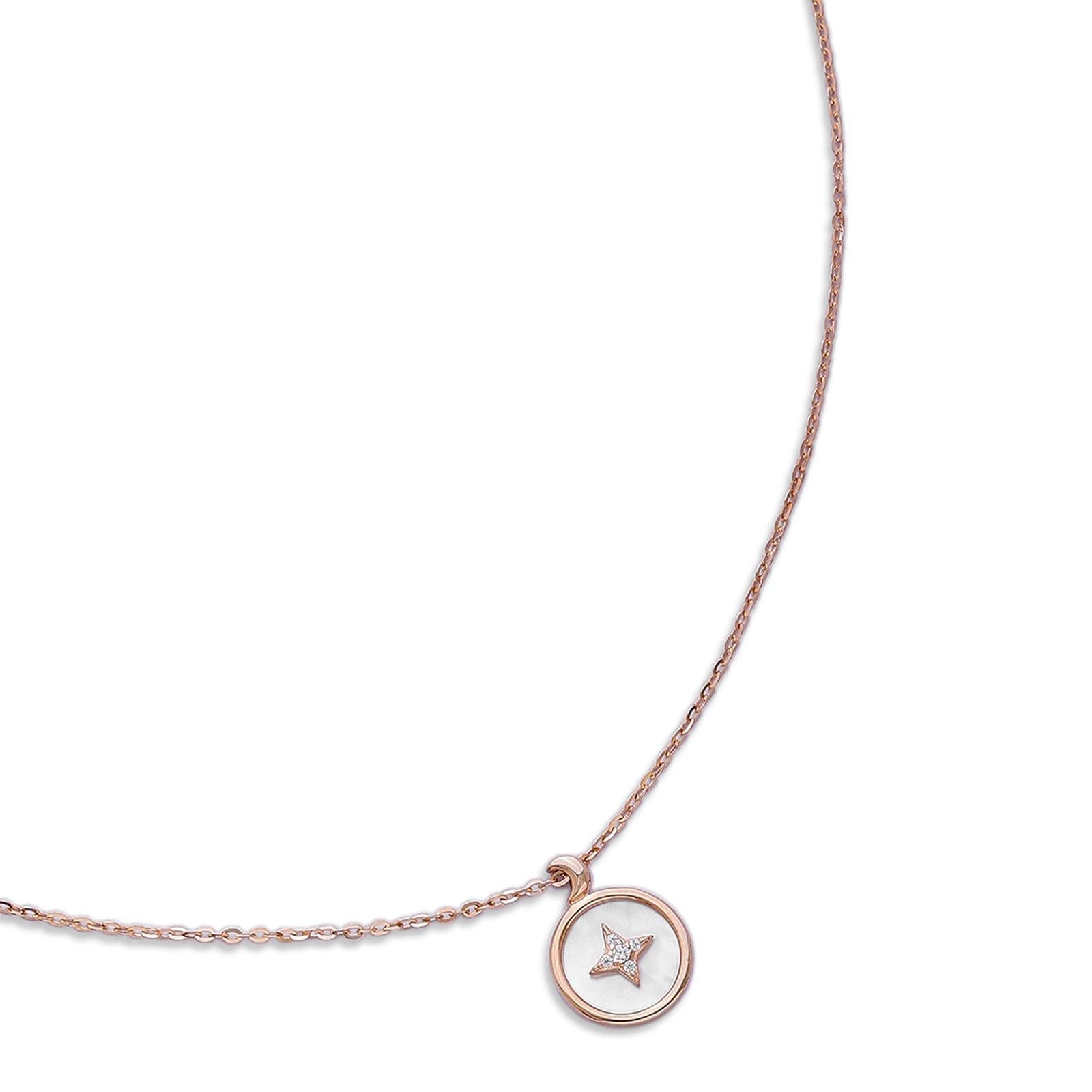 Star Pendant Necklace for Women – 925 Sterling Silver Rose Gold Plated - Tweov Jewels