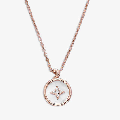 Star Pendant Necklace for Women – 925 Sterling Silver Rose Gold Plated