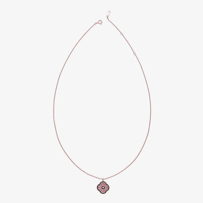 Pink Clover Pendant Necklace for Women – 925 Sterling Silver Rose Gold Plated - Tweov Jewels