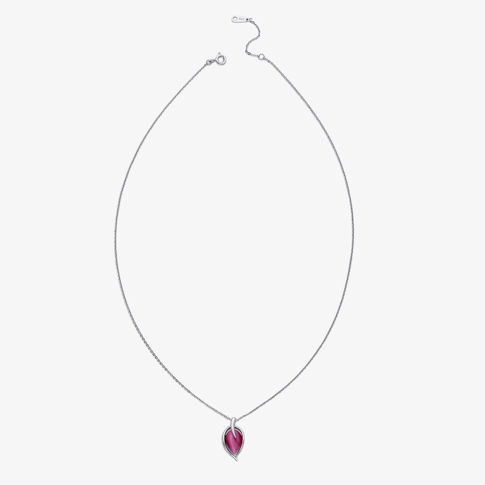 Pink Leaf Silver Pendant Necklace - Tweov Jewels