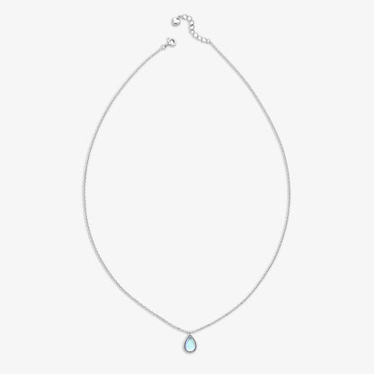 Aqua Pendant Necklace for Women – 925 Sterling Silver Rhodium Plated - Tweov Jewels