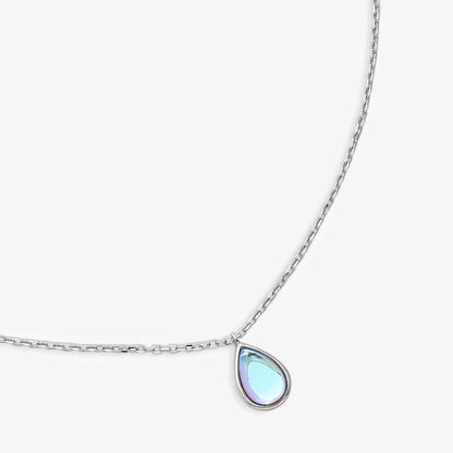 Aqua Pendant Necklace for Women – 925 Sterling Silver Rhodium Plated
