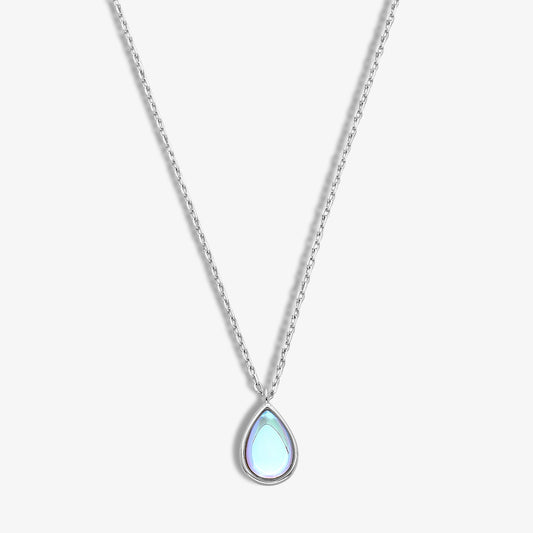 Aqua Pendant Necklace for Women – 925 Sterling Silver Rhodium Plated