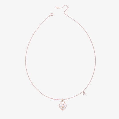 CZ Heart Pendant Necklace for Women – 925 Sterling Silver Rose Gold Plated