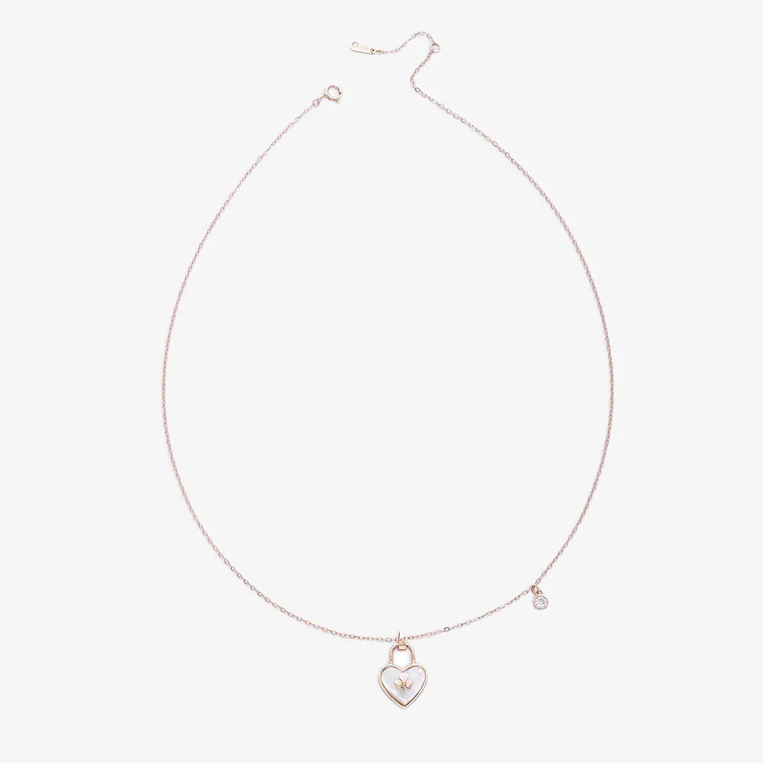 Rose Gold Plated Heartlock Silver Necklace - Tweov Jewels