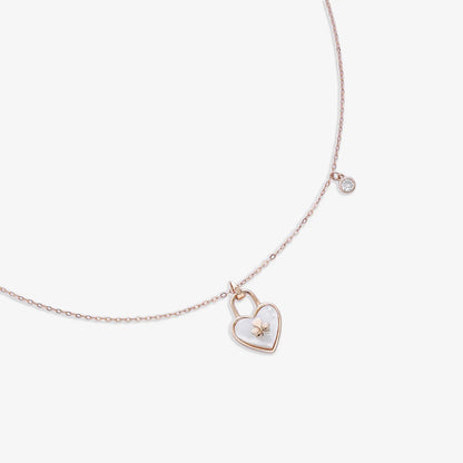 Rose Gold Plated Heartlock Silver Necklace - Tweov Jewels